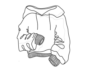 Hoodie sweatshirt black and white clipart