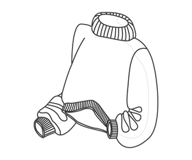 Warm sweater black and white clipart