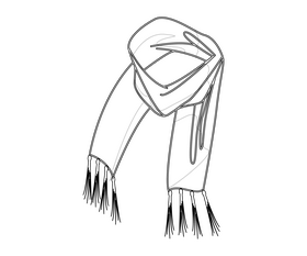 Orange scarf black and white clipart