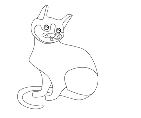 Cat black and white clipart