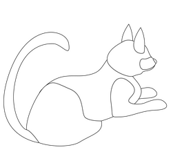 Cat illustration black and white clipart