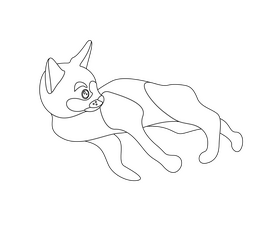 Cat black and white clipart