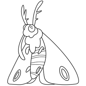 Cute moth black and white clipart