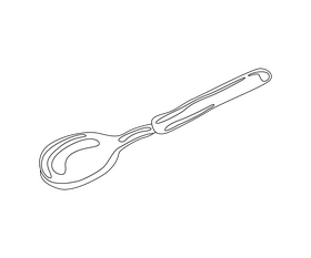 Cartoon spoon black and white clipart