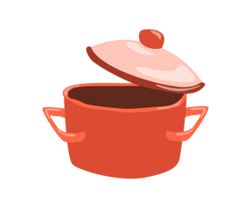 Cartoon saucepan with lid clipart