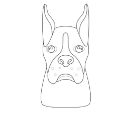 Dog face black and white clipart