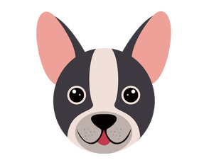 Cute dog face illustration clipart