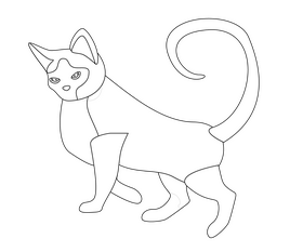 Cat cartoon black and white clipart