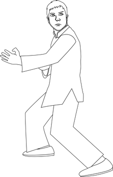 Ip man black and white clipart