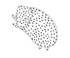 Hedgehog illustration black and white clipart