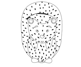 Cartoon hedgehog black and white clipart