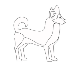 Husky puppy black and white clipart