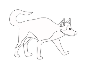 Husky dog black and white clipart