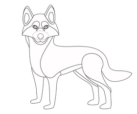 Husky dog cartoon black and white clipart