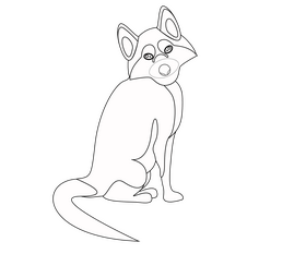 Cute husky puppy black and white clipart