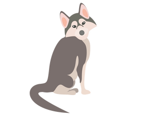 Cute husky puppy clipart