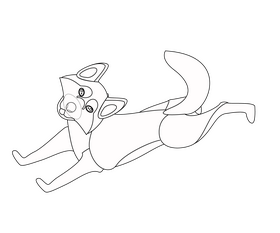 Husky dog drawing black and white clipart