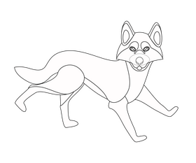 Husky dog illustration black and white clipart