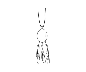 Cartoon necklace black and white clipart