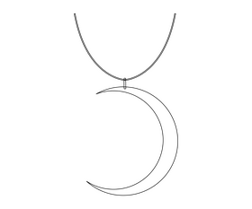 Moon necklace black and white clipart