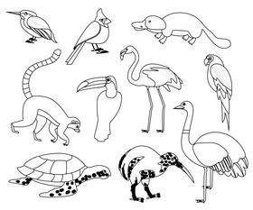 Free animals black and white vector free download