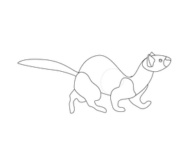 Least weasel black and white clipart vector free download