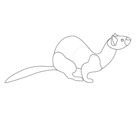 Least weasel black and white clipart vector free download