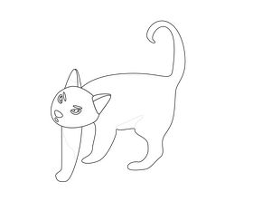 Cat black and white clipart