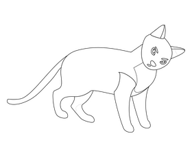 Cat cartoon black and white clipart free download