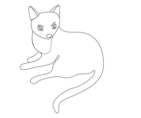Cat black and white clipart