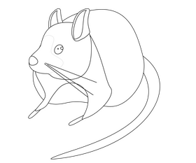Mouse cartoon black and white clipart