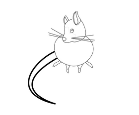 Cartoon mouse black and white clipart