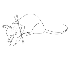 Mouse black and white clipart