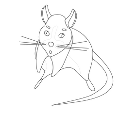 Mouse illustration black and white clipart