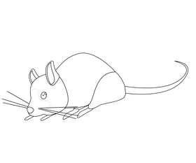 Cartoon mouse black and white clipart