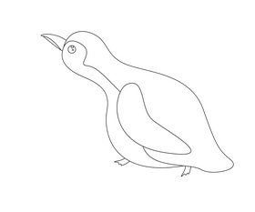 Cartoon penguin black and white clipart