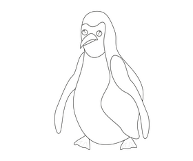 Cute penguin black and white clipart