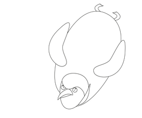 Penguin cartoon black and white clipart