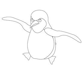 Penguin illustration black and white clipart