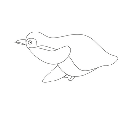 Free penguin cartoon black and white clipart