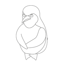 Penguin black and white clipart