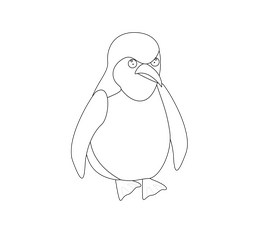 Penguin black and white clipart vector free download