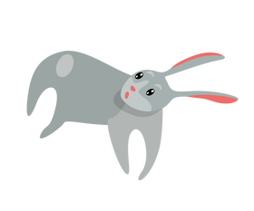 Gray rabbit illustration clipart