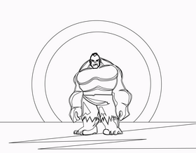 Hulk superhero drawing black and white vector