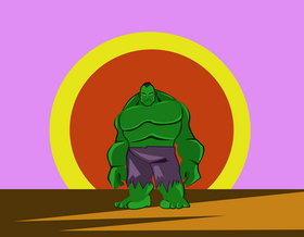 Hulk superhero drawing vector