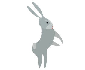 Gray rabbit drawing clipart
