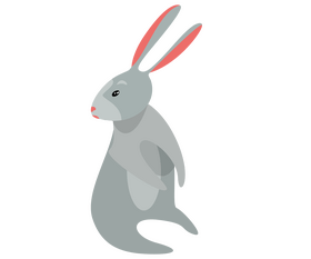 Cartoon rabbit looking back clipart