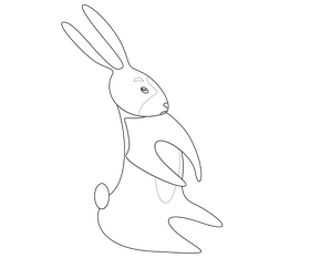 Rabbit black and white clipart