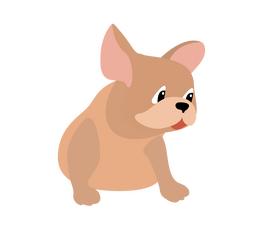 Cute baby pug dog clipart