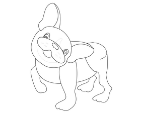 Cute puppy cartoon black and white clipart